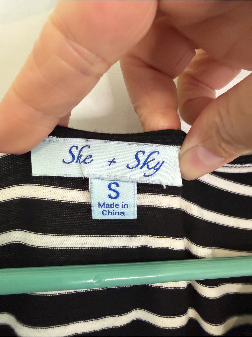 3/$20 She + Sky Black and White Striped Short Sleeve Midi Dress Size Small - Picture 3 of 3